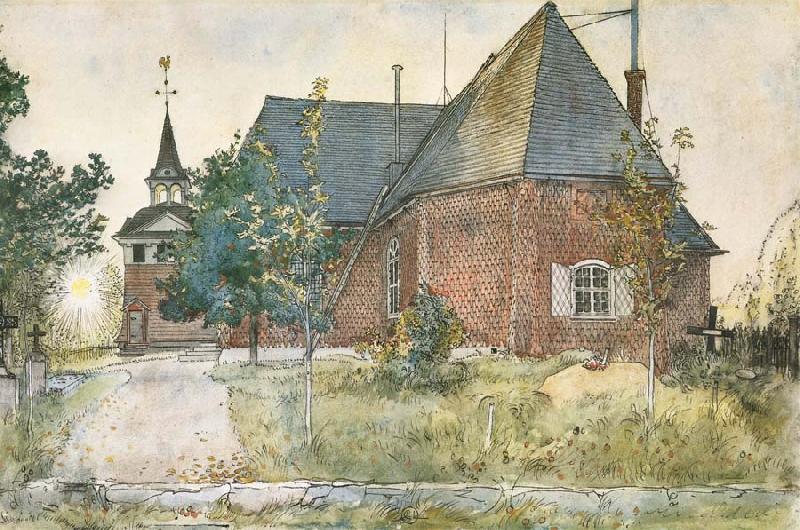 Carl Larsson The Old Church at Sundborn Sweden oil painting art